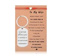 Guqqeuc Regalos de Navidad de San Valentín para esposa, marido, pulsera, llavero, regalo para novio, novia, regalo I Love You, Esposa, S