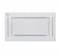 GURARI campana de techo GCH E 217 WH 52 Prime con manguera de escape, campana extractora 52 cm, vidrio blanco, 1000m³/h, succión muy potente, 3 niveles, campana extractora, aire extracto/aire