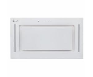 GURARI campana de techo GCH E 217 WH 52 Prime con manguera de escape, campana extractora 52 cm, vidrio blanco, 1000m³/h, succión muy potente, 3 niveles, campana extractora, aire extracto/aire