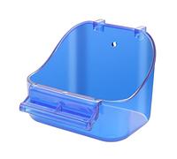 GURECOD Accesorio de plástico para bañera para pájaros colgante, jaula de pájaros, contenedor de alimentos para baño de pájaros pequeños, canarios, periquitos, loro (azul)