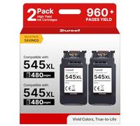Gureef Cartucho de Tinta Negro 545XL de Repuesto para Canon 545 XL para Cartuchos de Tinta de Impresora 545XL para Impresora PIXMA TS3355 (2 Negros)
