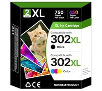 Gureef Cartuchos de Tinta 302XL para HP 302, Color Negro y Color para Impresora HP 302 XL para HP 302 para hp302xl para HP Envy 4527 4520 4524 DeskJet 3630 OfficeJet 3831 3835 5230 4650