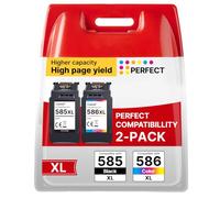 Gureef Cartuchos de Tinta 585XL 586XL compatibles con Canon PG-585XL CL-586XL para Canon PIXMA TS7650i TS7750i TS7640i TS7740i TR7860 TS7760 8586 Impresora inalámbrica Todo en uno (Negro, Color, 2
