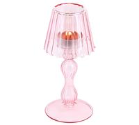 Gurfuy Portavelas votivas de Cristal Rosa - Portavelas de Cristal con Forma de lámpara Decorativa de Cristal para Mesa, Boda, Comedor, centros de Mesa, Suministros de Fiesta, Festival, alféizar de