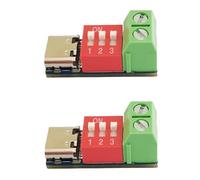 Guriayus 2PCS Tipo-C PD QC Trigger 5V-20V DC Módulo de Potencia de Voltaje Ajustable Ajuste de Dial Voltaje Módulo de Señuelo de Carga Rápida