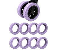 Gurlideo 8 fundas para ruedas de equipaje, fundas para ruedas de maleta, protector de rueda de equipaje de silicona para rueda giratoria de 1.9 a 2.1 pulgadas, Purple, One Size, Clásico