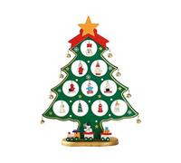 Gurlideo Adorno de mesa para árbol de Navidad, pequeño árbol de Navidad decorativo de madera, adorno de mesa para vacaciones, oficina en casa, regalo de Navidad (verde, grande)