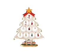 Gurlideo Adorno de mesa para árbol de Navidad, pequeño árbol de Navidad decorativo de madera, adorno de mesa para vacaciones, oficina en casa, regalo de Navidad (blanco, grande)