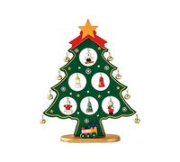 Gurlideo Adorno de mesa para árbol de Navidad, pequeño árbol de Navidad decorativo de madera, adorno de mesa para vacaciones, oficina en casa, regalo de Navidad (verde, pequeño)