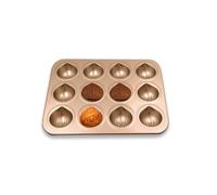 Gurlideo Bandeja para hornear pasteles en forma de castaña, modelo de horno doméstico, herramientas para hornear (12 agujeros)