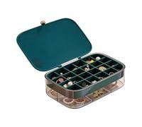 Gurlideo Caja organizadora de joyas, multifunción, organizador de joyas, aretes, collares, anillos, organizador compacto para adornos de mujer (verde)