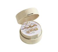 Gurlideo Joyero de viaje de 2 capas, mini estuche de almacenamiento de joyas, organizador portátil para aretes, anillos y adornos (café lechoso)