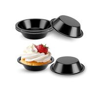 Gurlideo Juego de 5 mini moldes para tartas de 4 pulgadas, mini moldes para tartas para hornear redondos, para hornear postres, color negro