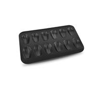 Gurlideo Magdalenas Molde, Bandejas para Galletas Magdalenas con 12 cavidades, acero al carbono con revestimiento antiadherente, para hornear galletas de chocolate y brownies, negro