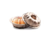 Gurlideo Moldes estriados para hornear tubos de acero al carbono, 23,5 cm, para bávaros, brownie, gelatina, flan, pastel de carne, paquete de 2