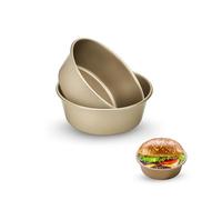 Gurlideo Moldes para pan de hamburguesa y panecillos de 10 cm, moldes para tartas, moldes para magdalenas, freidora de aire para hornear, 2 juegos