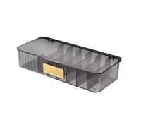 Gurlideo Organizador de cables con 7 compartimentos, caja de almacenamiento para encimera, organizador de plástico transparente, accesorios de escritorio, organizador de almacenamiento