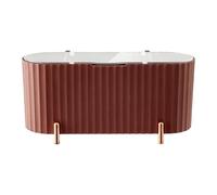 Gurlideo Soporte de almacenamiento de almohadillas de algodón de 3 compartimentos con tapa para bastoncillos de algodón (pasta de frijoles)