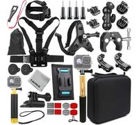 Gurmoir Kit de Accesorios para Gopro 13/12/11/10/9/Osmo Action 5 pro/4/3/Insta 360 X5/X4/X3 y más cámara de acción, Soporte Bicicleta para manillar/Soporte de casco Kit para Gopro/Insta 360 (DT18)