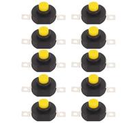 Gurtt 10 Interruptores de botón pulsador autoblocantes de 2 Pines con Enclavamiento, Mini Interruptor de Encendido/Apagado, microcontrolador para Linterna, lámpara, 0,5 A, 30 V