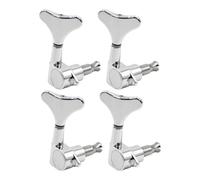 Gurtt 4 juegos de clavijas de afinación para guitarra y bajo, clavijas selladas para clavijero, para bajo eléctrico Jazz Bass o instrumentos Precision, derecha (plateadas).