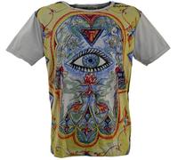 Guru-Boutique Miroir - Camiseta de algodón Troisième Œil/Gris L