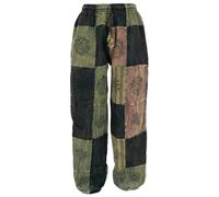 GURU SHOP Aladinhose Patchwork Unikat Pluder Hose Boho Hose Damen, verde, 42