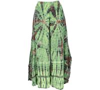 GURU SHOP Batik - Falda ancha de verano para mujer, color rojo, algodón, talla: 38, verde, 38