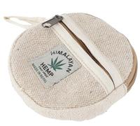 GURU SHOP Billetera de Cáñamo Redondo, Estuche de Lápices, Unisex - Adultos, De Color Beige, Elcáñamo, Tamao:One Size, 12x12x2 cm, Carteras de Tela