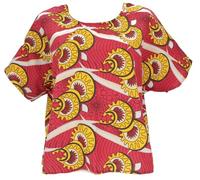 GURU SHOP Blusa ancha estilo boho con mangas de murciélago, maxi blusa para mujer, frutas del bosque, 42