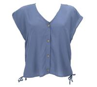 GURU SHOP Blusa Boho Ventilada, Top Básico de Verano con Espalda Refinada - Salvia, Mujer