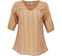 GURU SHOP Blusa ligera de algodón con cuello en V a rayas para mujer, Cider, 38