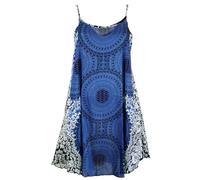 GURU-SHOP, Boho Mandala Mini Vestido, Vestido de Correa, Vestido de Playa, Azul, Sintético, Tamaño:38, Vestidos Cortos