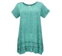 GURU SHOP Boho Vestido de Playa Mini Vestido Mujer Sintético, petróleo, 42