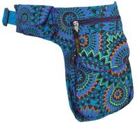GURU SHOP Bolsa de Tela Para Cinturón, Bolsa de Cinturón Goa - Turquesa, Unisex - Adultos, Algodón, Tamao:One Size, 27x20 cm, Bolsas Laterales Mochilas Para el Trasero