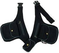 GURU SHOP Bolsa Lateral de Tela, Riñonera Doble, Riñonera Goa - Negro, Unisex - Adultos, Algodón, Tamao:One Size, Bolsas Laterales Mochilas Para el Trasero
