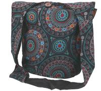 GURU SHOP Bolso Sadhu, Shopper étnico, Bolso Bordado - Negro, Unisex - Adultos, Algodón, Tamao:One Size, 30x32x20 cm, Bolsas de Hombro