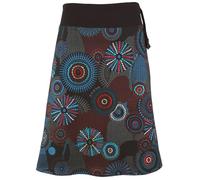 GURU-SHOP, Bordado, Falda hasta la Rodilla, Boho Chic, Retro Mandala, Gris, Algodón, Tamaño:S/M (38), Faldas Cortas