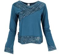 GURU-SHOP, Camisa de Manga Larga Boho-Chic, Marrón, Algodón, Tamaño:S (36), Suéteres, Sudaderas de Manga Larga