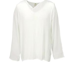 GURU-SHOP, Camisa de Yoga, Camisa Goa, Blanca, Sintético, Tamaño:L, Camisas de Hombre