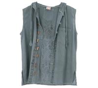 GURU SHOP Camisa Natural India Top con Capucha - Camel, Hombre Algodón, Taubengrau, XXL