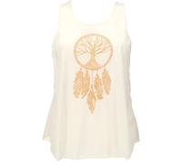 GURU-SHOP, Camiseta de Tirantes con Estampado étnico del árbol de la Vida, Crema, Sintético, Tamaño:38, Camisetas, Camisetas, Camisetas