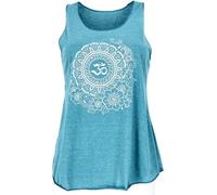 GURU SHOP Camiseta de tirantes con estampado étnico Om Mandala Yogatop para mujer, petróleo, 40