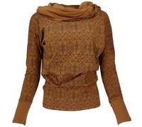GURU SHOP Camiseta larga holgada de algodón orgánico para mujer, Caramel/Taupe, 42
