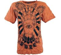 GURU-SHOP, Camiseta Sure T-Shirt Happy Buddha, Naranja Oxidado, Algodón, Tamaño:M, Camisetas Seguras