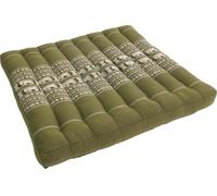 Guru-Shop Cojín de Asiento, Cojín de Suelo, Alfombra de SueloTailandés, Hecho de Kapok, 50x50 cm - Verde, Asiento- Cojines de Suelo