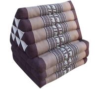 Guru-Shop Cojines, Cojines Tailandeses Triángulo, Kapok, Cama de día con 3 Soportes - Marrón, Algodón, 30x50x180 cm, Cojín Tailandés / 3 Soportes