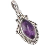 GURU SHOP Colgante de plata boho indio colgante de plata, 3 x 1 cm, normal, Plata de ley, Sin piedra preciosa