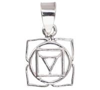 GURU SHOP Colgante de plata étnica, chakra de plata, chakra raíz