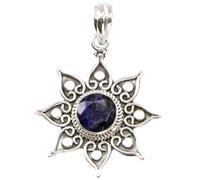 GURU SHOP Colgante de plata étnica, colgante de sol brasileño, normal, Plata esterlina, Sin piedras preciosas